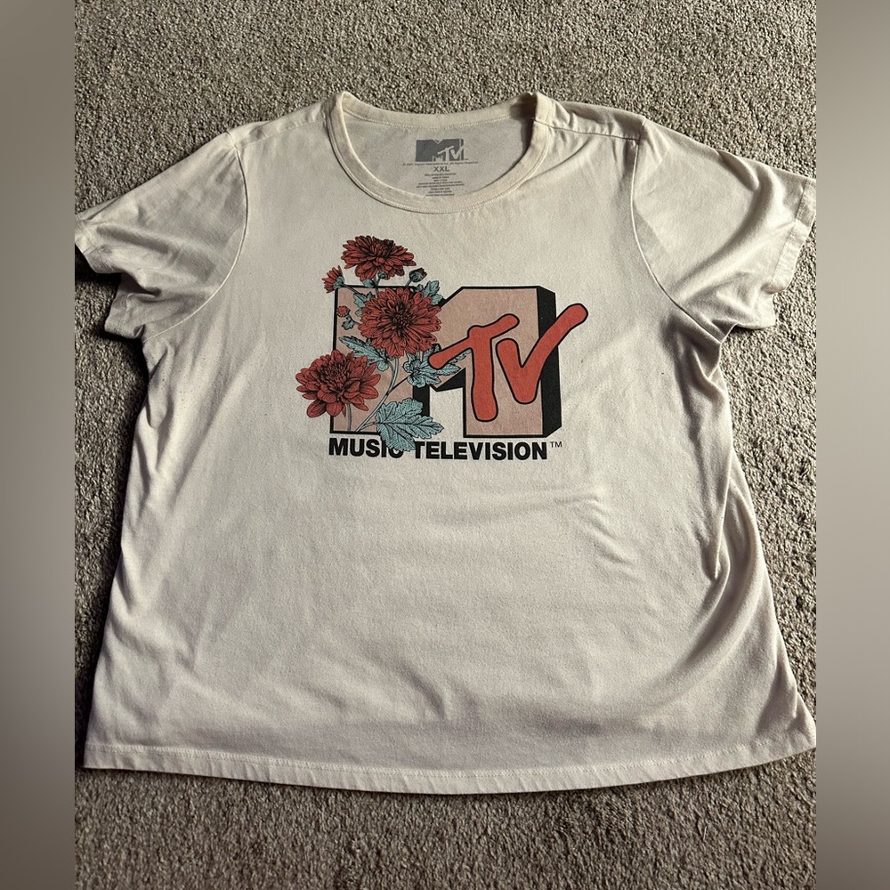 MTV floral cream shirt